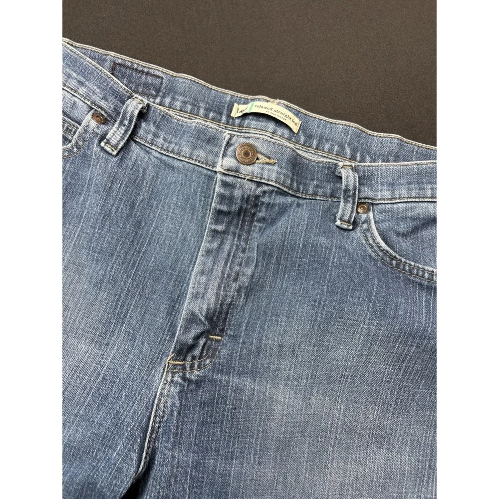 Lee Relaxed Straight Leg Jeans‎ Womens 16W Dark Blue Stretch Denim 34x29